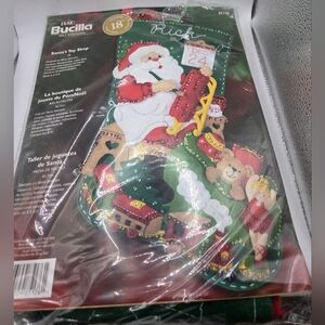 Plaid Bucilla Felt Christmas Santa's Toy Shop 18" Stocking Kit